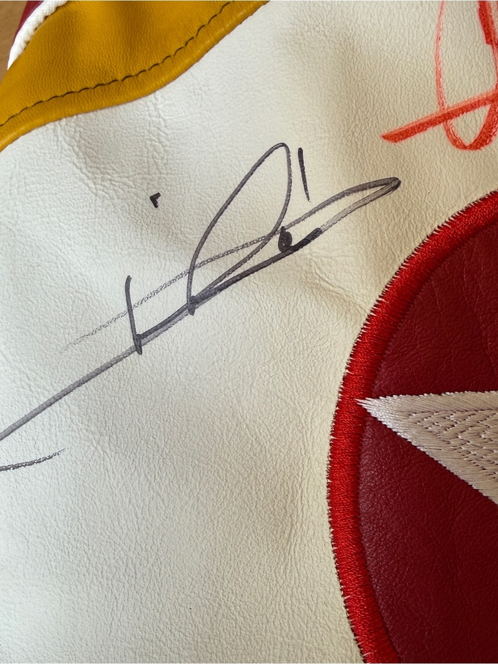 CUSTOM VINTAGE CHEVRON TEXACO NASCAR RACING LEATHER JACKET 3 AUTOGRAPHS MEN XL - Picture 9 of 16